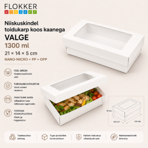 Karp, 2 osa VALGE 21x14x5cm 1300ml /50