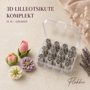 Decora 3D-lilleotsikute komplekt plastkarbis 12 tk 0263650