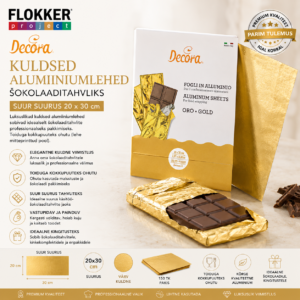 Alum.paber šok.tahvli pakkimiseks 20x20 Kuld 150 lehte 200gr