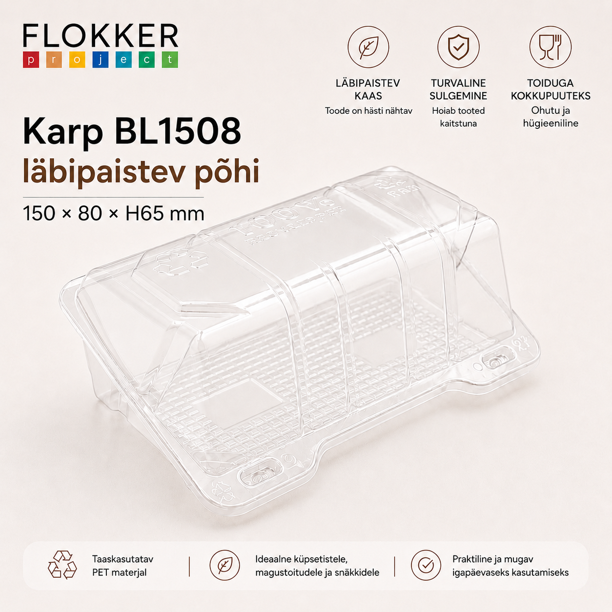 Karp BL1508 1/02 läbipaistev 150x100xh.75mm/320
