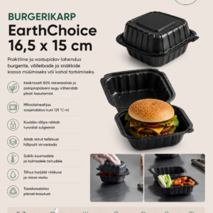 Toidukarp EarthChoice 15x15xH.8cm, must /400