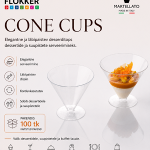 Desserditopsid CONE 165 ml Ø90 H.75mm -18°C kuni+70°C /100