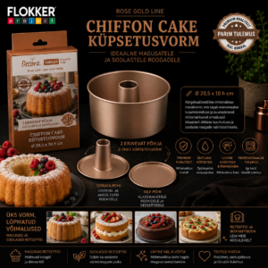 ROSE GOLD küpsetusvorm Ø20,5 H.10cm, topelt põhjaga, 2 kasutusviisi