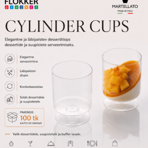 Desserditopsid CYLINDER 190ml Ø75 h.85mm -18°C kuni+70°C /100