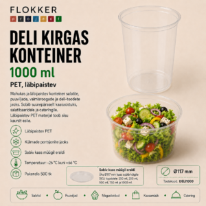 DELI kirgas konteiner 1000ml/500