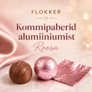 Kommipaber alum.ROOSA 10x10cm /150
