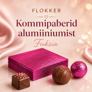 Kommipaber alumi.FUKSIA 10x10 /150