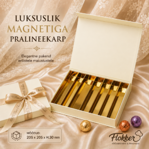 Luksuslik kreemikas magnetiga kommikarp 205 × 205 × 30 mm