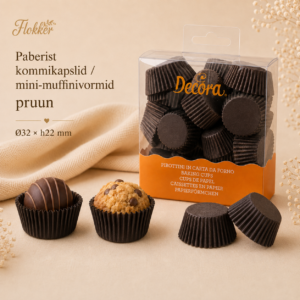 Paberist kommikapslid /mini-muffinivorm PRUUN Ø32 H.22mm 200tk