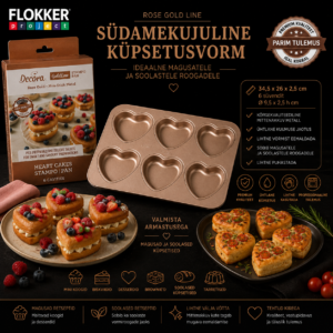 ROSE GOLD küpsetusvorm SÜDA Ø9.5 H.2.5cm / Ø34x26 H. 2.5 cm