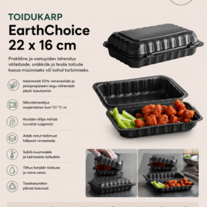 Toidukarp EarthChoice 23 x 15 x h.8 cm, must /300