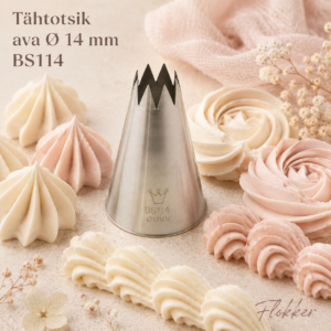 Avatud tähtotsik 14 mm BS114 Martellato suurte kreemikaunistustega