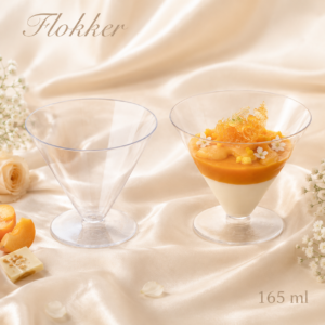CONE läbipaistev koonusekujuline jalaga desserditops 165 ml