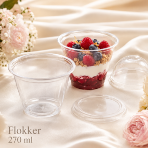 Kristallselge PET-materjalist CRYSTAL desserdi- ja suupistetops 270 ml