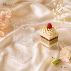 Kandiline läbipaistev SQUARE desserditops 120 ml