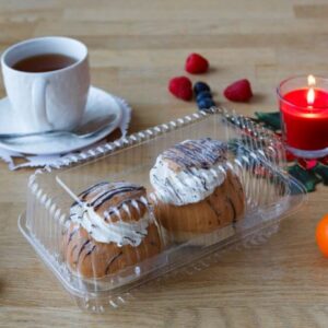 Läbipaistev koogikarp SL35 taaskasutatavast plastist mõõdus 200×100×85 mm