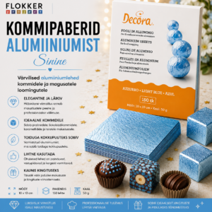 Kommipaber alum.SININE 10x10cm/150