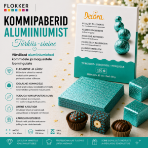 Kommipaber alum.TÜRKIISSININE 10x10cm /150