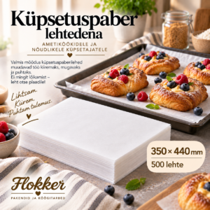 Küpsetuspaber lehtedena 350 × 440 mm tavapärase koduahju küpsetusplaadile