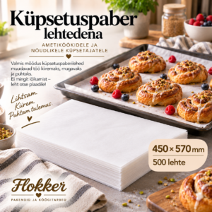 Küpsetuspaber lehtedena 450 × 570 mm, pakendis 500 lehte