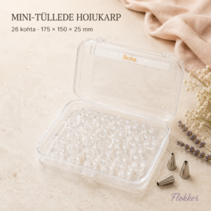 Decora läbipaistev mini-tüllede hoiukarp 26 kohaga 175 × 150 × 25 mm