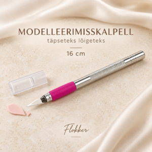 Roosa libisemiskindla käepideme ja kaitsekorgiga Decora modelleerimisskalpell, 16 cm