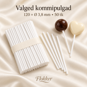 Valged paberist kommipulgad 120 × Ø 3,8 mm, 50 tk
