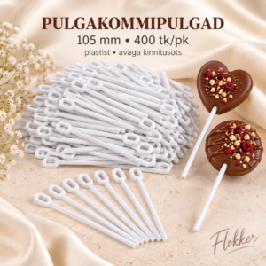 valged plastist pulgakommipulgad 105 mm ovaalse kinnitusavaga, 400 tk