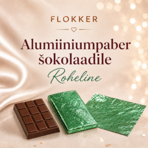 Roheline alumiiniumpaber šokolaadi pakkimiseks 20 × 20 cm