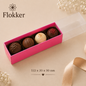 Kirgasroosa läikega Candy kommikarp läbipaistva kaanega neljale maiustusele 112 × 30 × 30 mm