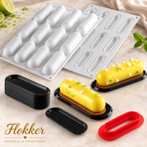Silikomart FINGERS 30 silikoonvorm 80 × 22 × H22 mm lõikuri ja 12 serveerimisalusega