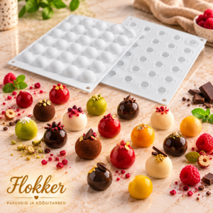 Silikomart TRUFFLES 5 silikoonvorm Ø22 × H19 mm, 35 pesa väikeste trühvlite ja mini-dessertide valmistamiseks