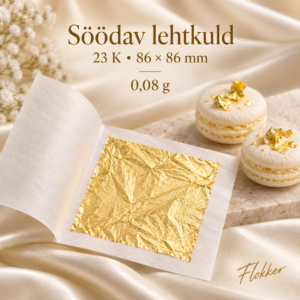 Söödav 23-karaadine lehtkuld 86 × 86 mm, 0,08 g