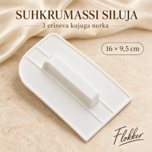 Valge käepidemega Decora suhkrumassi siluja kolme erineva kujuga nurgaga, 16 × 9,5 cm