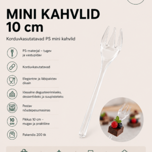 Mini kahvel korduvkasutatav 10cm/200