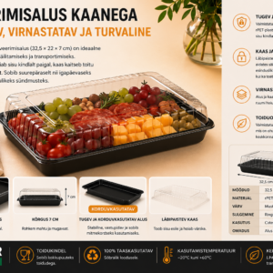 Vaagen kaanega must PP põhi 32,5x22 H.7