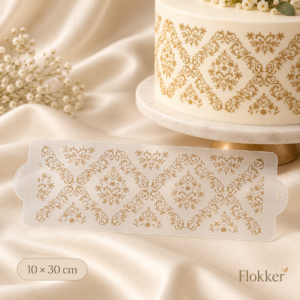 Piklik damaskmustriga Decora tordišabloon, 10 × 30 cm