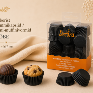 Paberist kommikapslid /mini-muffinivorm MUST Ø27xh.17mm 200tk