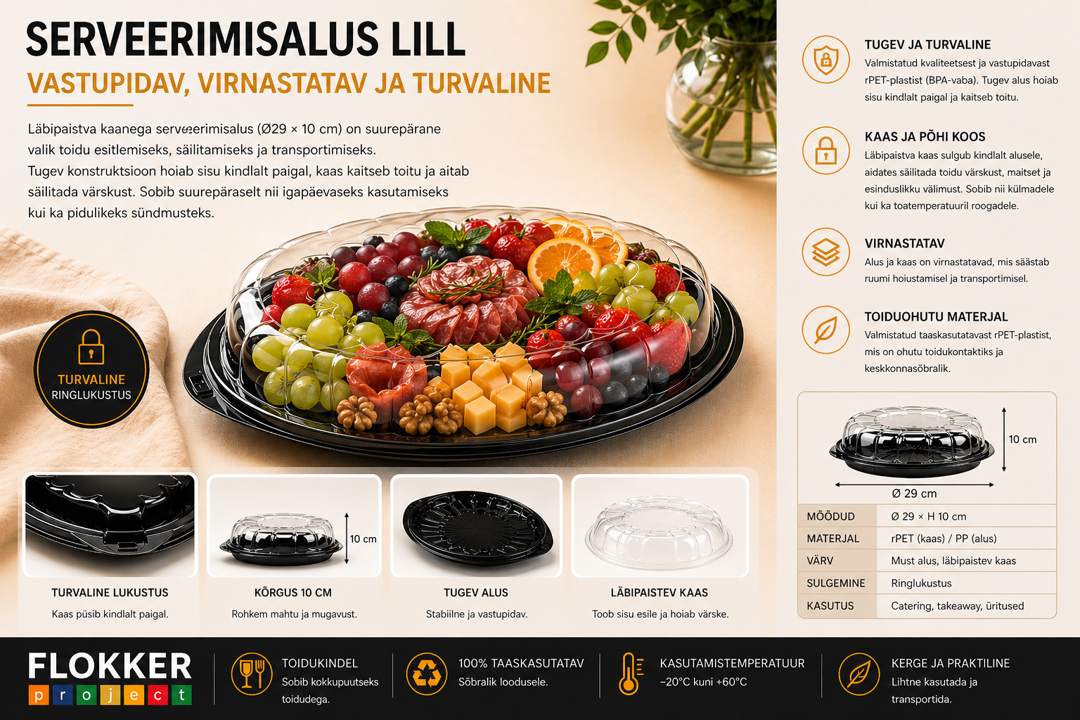 Vaagen LILL Ø29 must põhi+kaas OPS/50