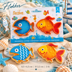 Decora kalakujulised lõikevormid 8,5 × 6,5 cm, komplektis 2 tk