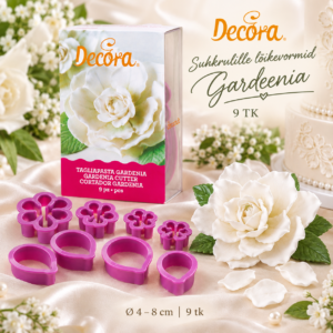 Decora suhkrulille lõikevormid Gardeenia Ø 4–8 cm, komplektis 9 tk