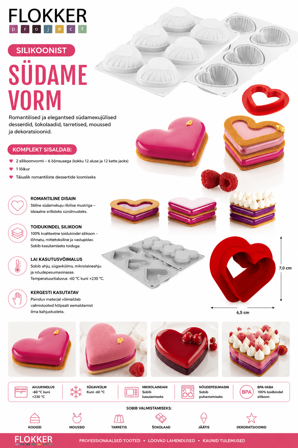 Silikoonvorm MINI LOVE STORY+lõikur 80X66 H.12MM