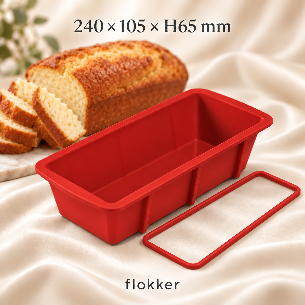 Silikoonist keeksi- ja leivavorm tugirõngaga 240 × 105 × H65 mm