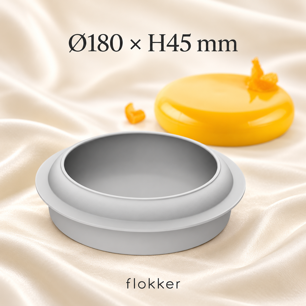 Silikoonist tordivorm ECLISSE Ø180 × H45 mm ja valmis ümar mousse-tort