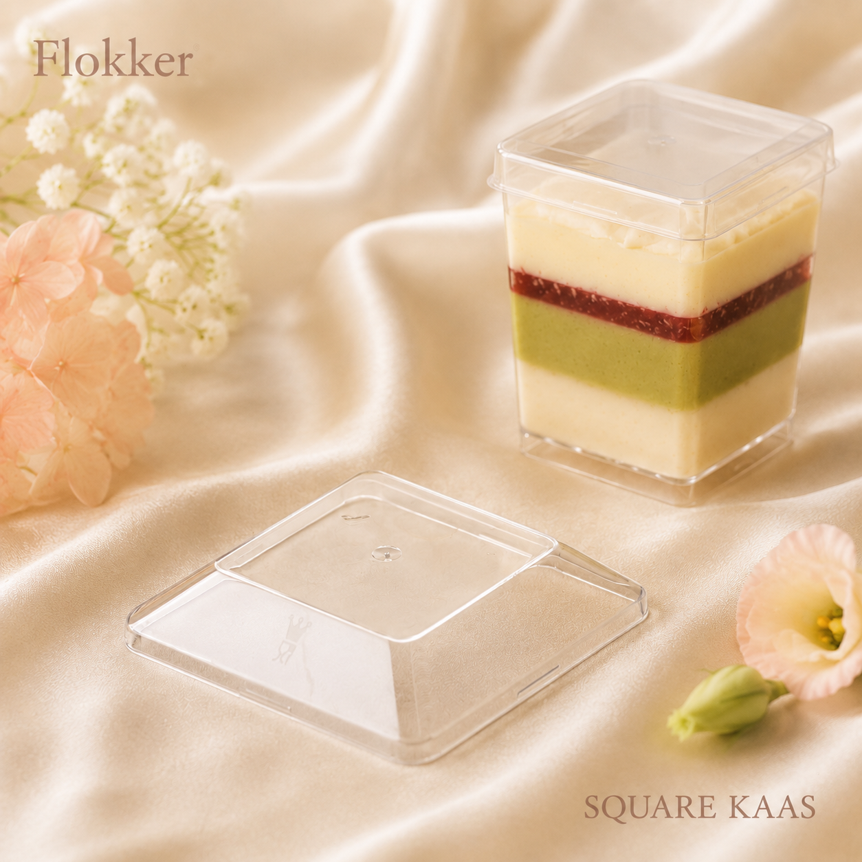 Läbipaistev kandiline kaas SQUARE 175 ml desserditopsile