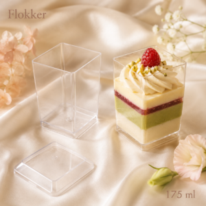 Kandiline läbipaistev SQUARE desserditops 175 ml