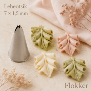 Martellato leheotsik 7 × 1,5 mm BX0036 ja sellega pritsitud voldilised kreemikaunistused