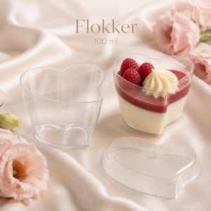 Südamekujuline läbipaistev HEART desserditops 100 ml