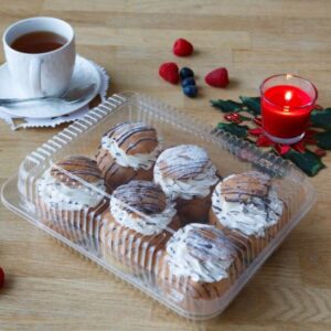 Läbipaistev suur toidukarp SL420 taaskasutatud plastikust, mõõdud 265×165×100 mm