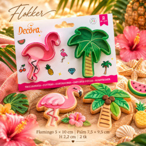 Decora flamingo ja palmi lõikevormid, komplektis 2 tk